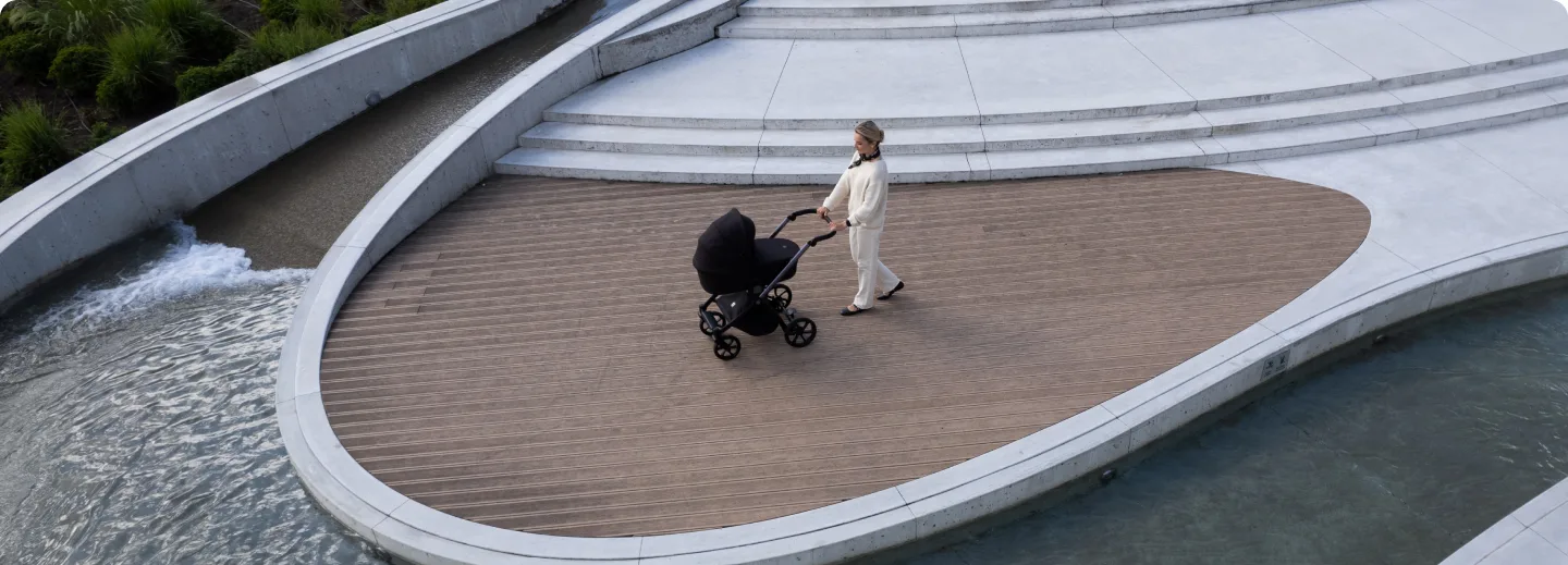 Family with a Tutis stroller
